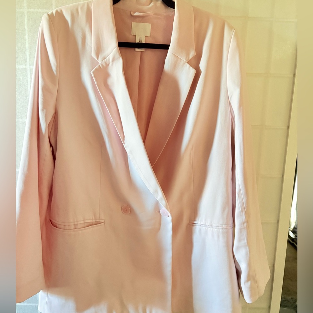 H n M pink  double breast Women's Blazer